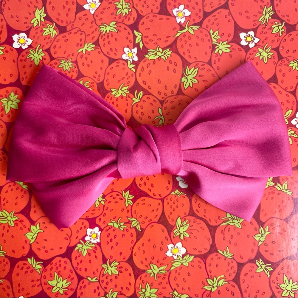 NEW Pink Satin Hair Bow Barrette